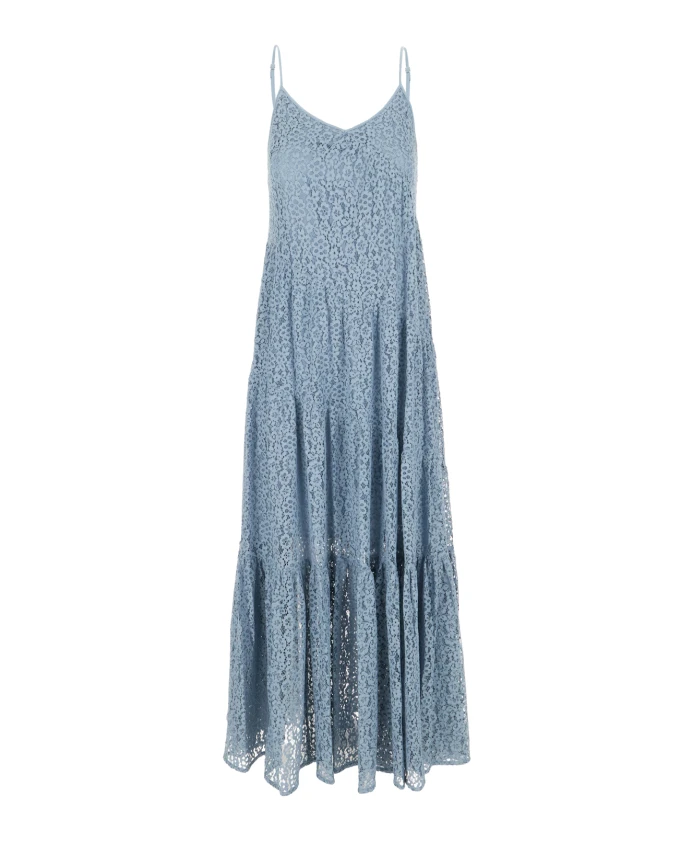 

Многоярусное платье-комбинация с цветочным кружевом Michael Kors, синий