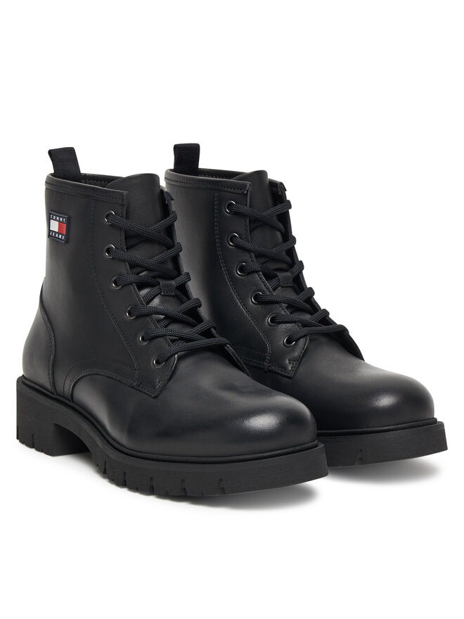 Ботильоны на шнуровке Tjw Lace Up Leather Boot EN0EN02824 Tommy Jeans, черный — фото 2