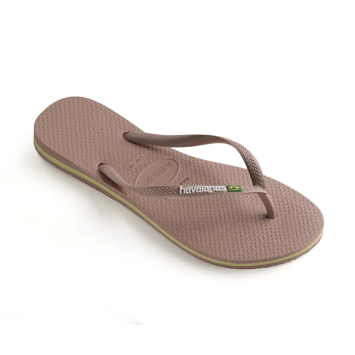 Женские узкие вьетнамки с логотипом Brasil Havaianas, розовый — фото 2