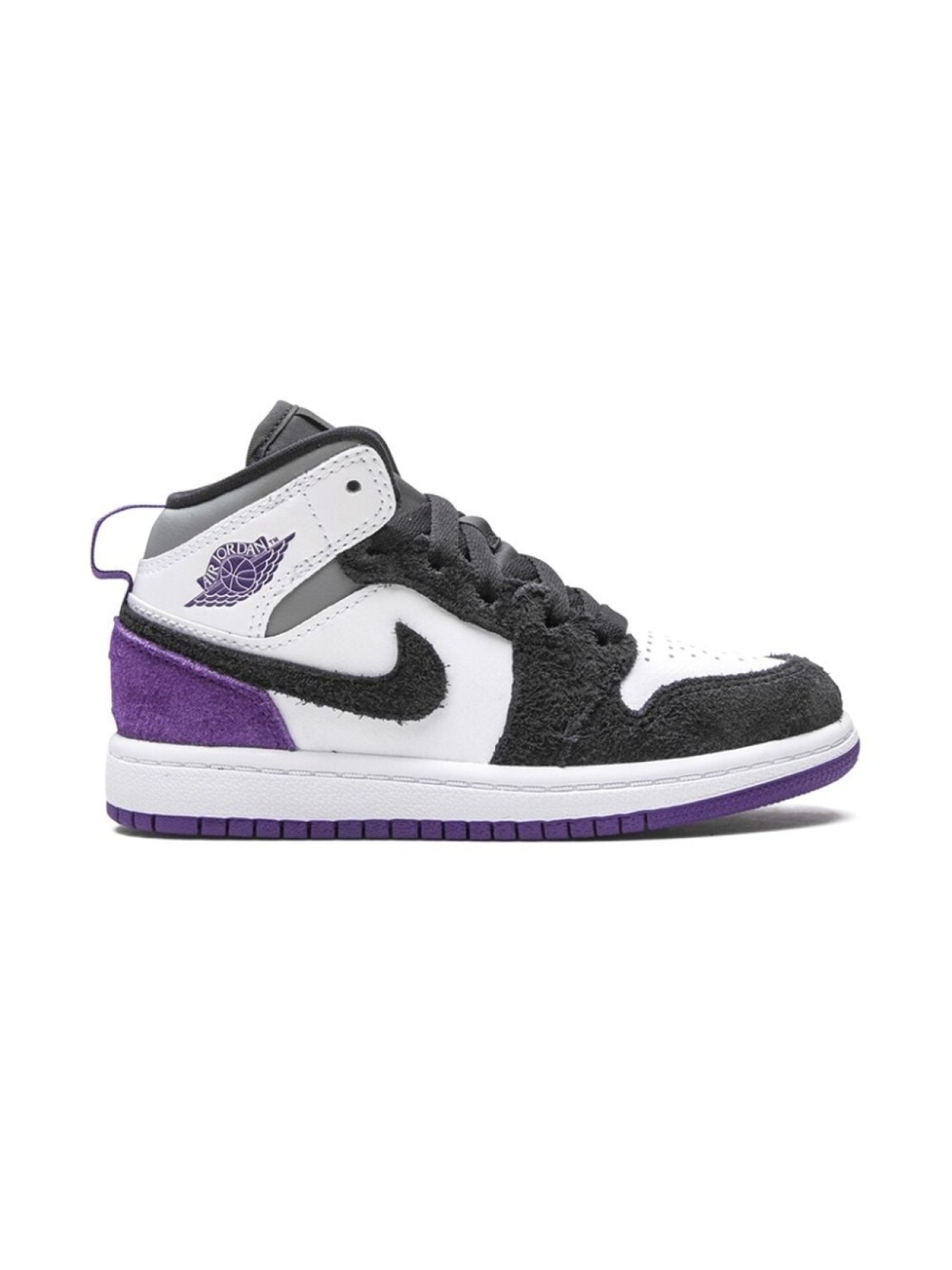 Кроссовки Air Jordan 1 Mid SE Purple Suede Jordan Kids, белый — фото 2