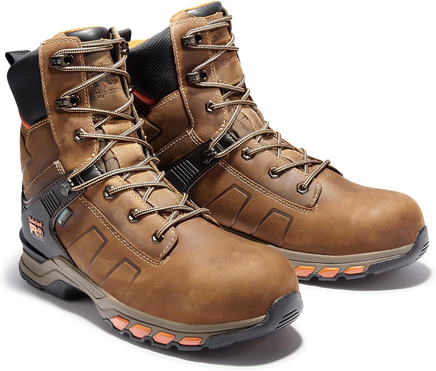 Timberland PRO мужские Hypercharge 8 дюймовые рабочие ботинки с композитным защитным носком и водонепроницаемостью, Brown Distressed — фото 2