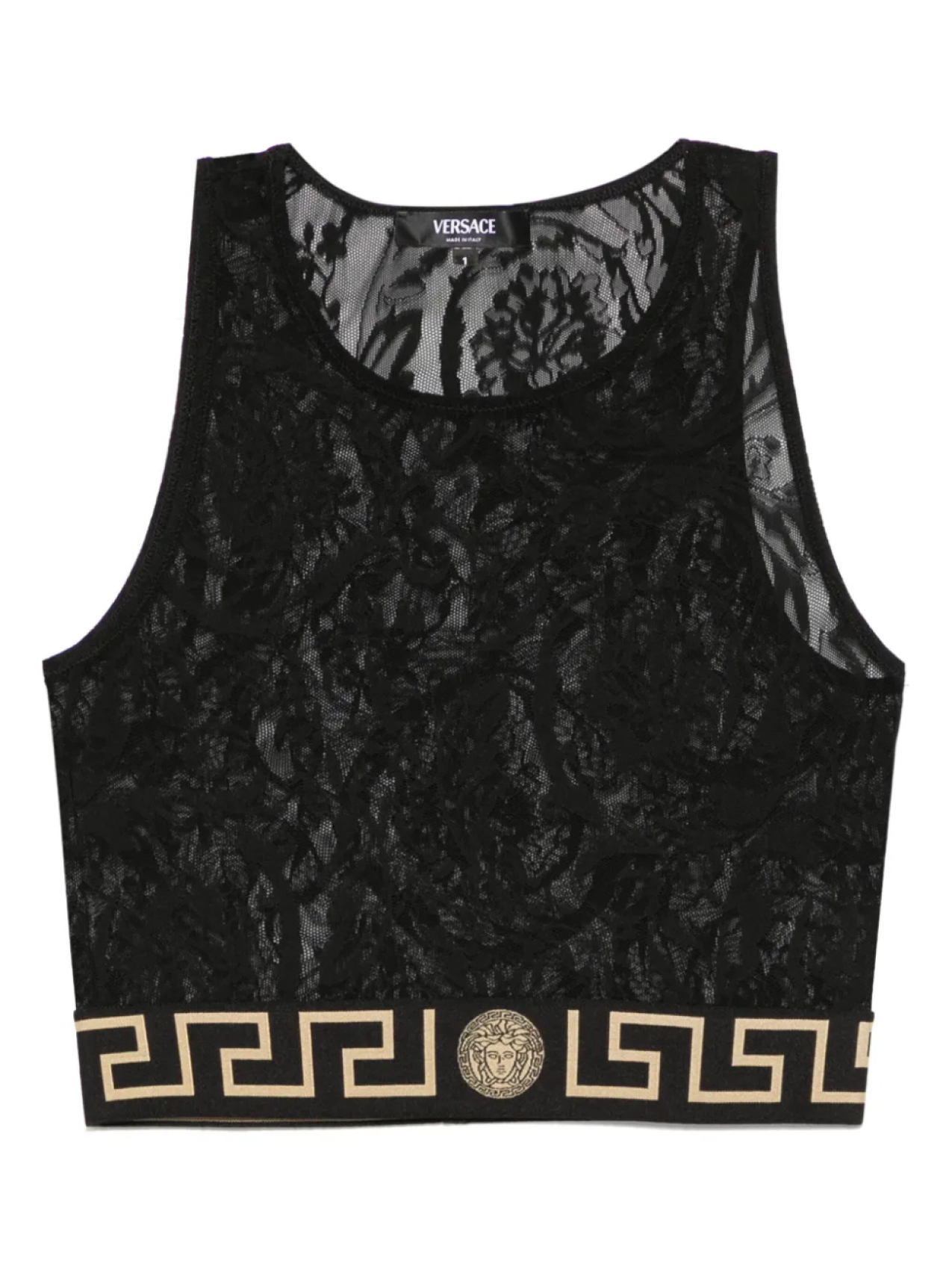 

Бюстгальтер с узором «грека» Versace, черный