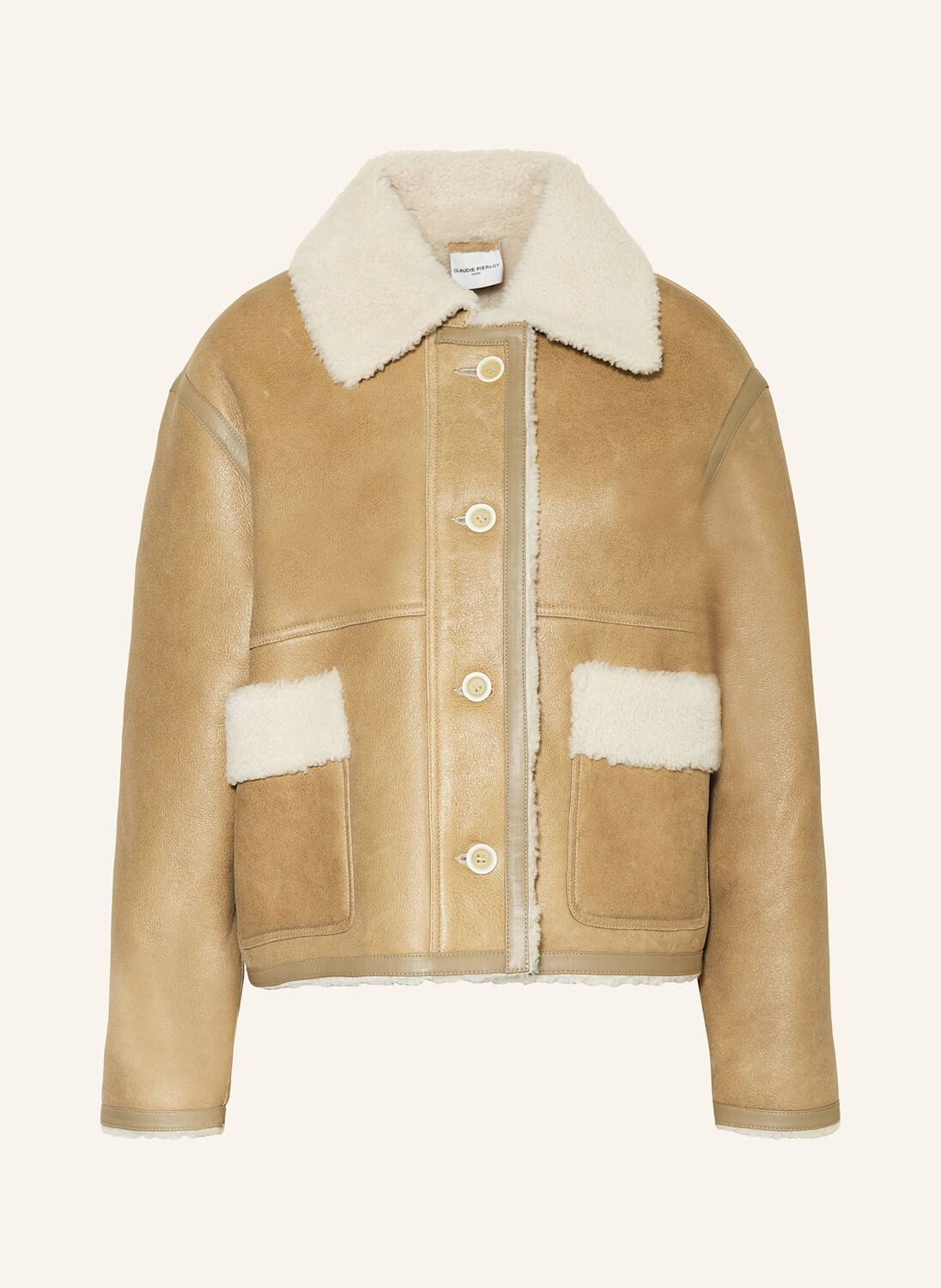 

Кожаная куртка CLAUDIE PIERLOT, бежевый