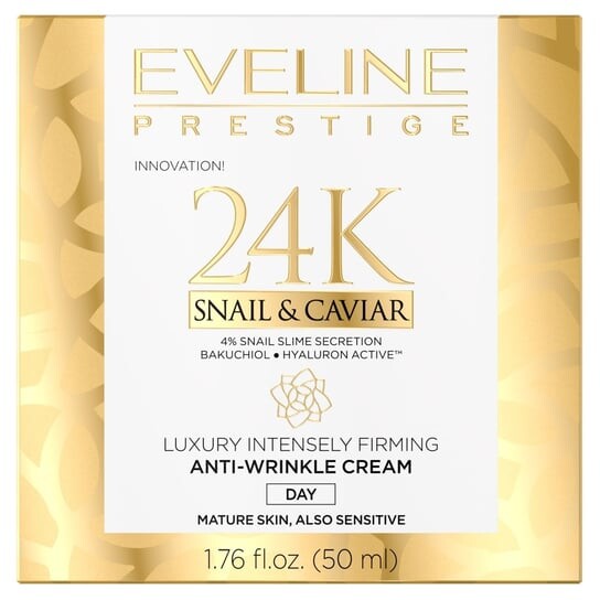 

Роскошный дневной крем против морщин, интенсивно укрепляющий, 50 мл Eveline Cosmetics, Prestige 24k Snail&Caviar