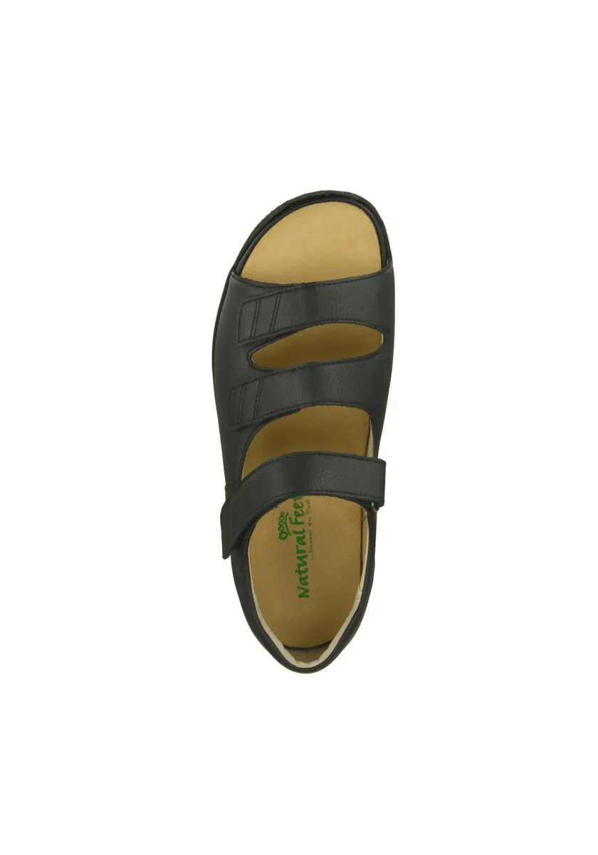 Сандалии Natural Feet "Casablanca XL" с регулируемыми ремешками на липучке, черный — фото 3