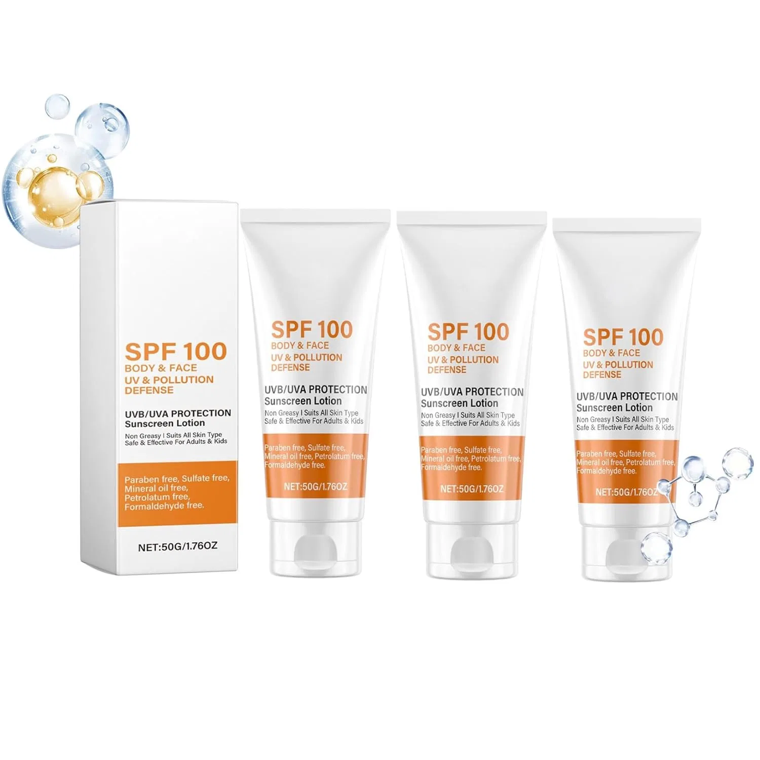 Солнцезащитный крем SPF 100 с UVA/UVB защитой, 50 г Orgrul, 3Pc