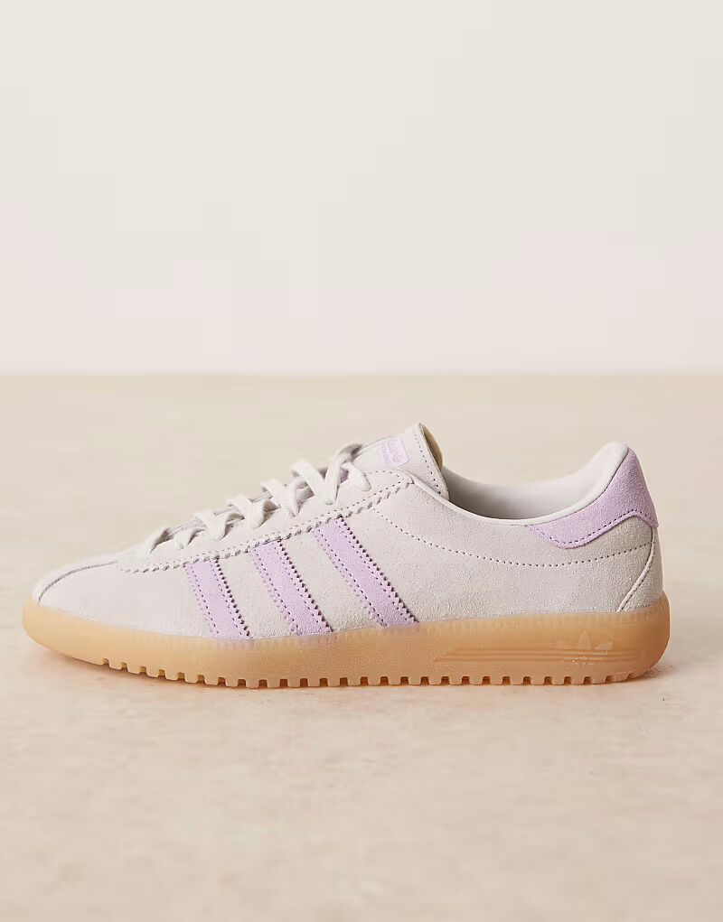 Кроссовки Adidas Originals Bermuda серого и фиолетового цветов — фото 2