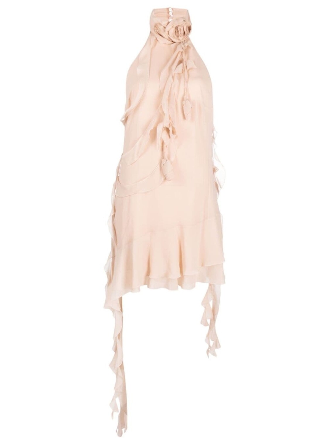 

Blumarine платье мини с вырезом халтер и цветочной аппликацией, розовый