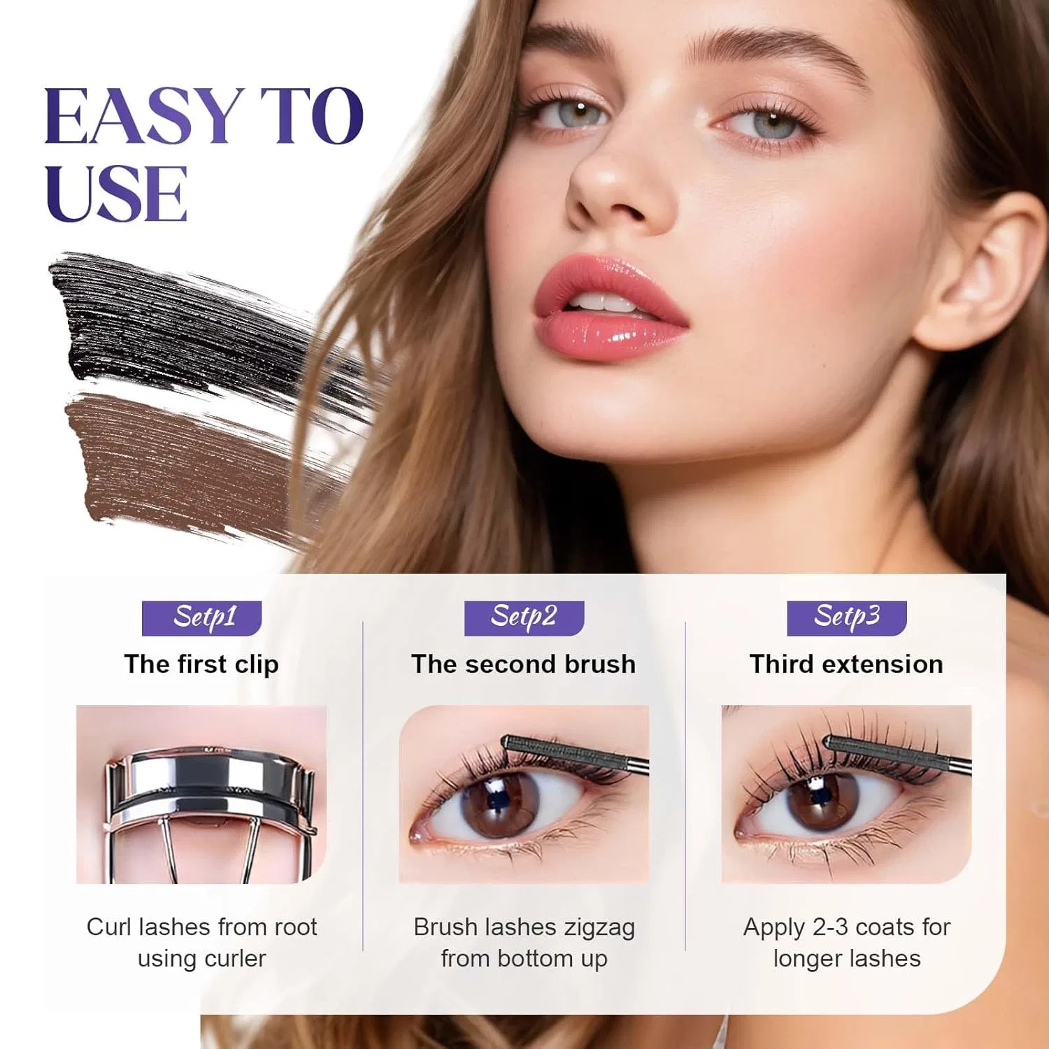 Водостойкая тушь Extensionist Mascara с эффектом наращивания Toerjii, Brown — фото 4