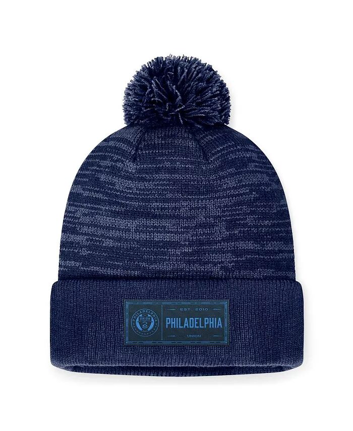 

Мужская шапка-ушанка Philadelphia Union Low Key с манжетами и помпоном, темно-синяя Fanatics