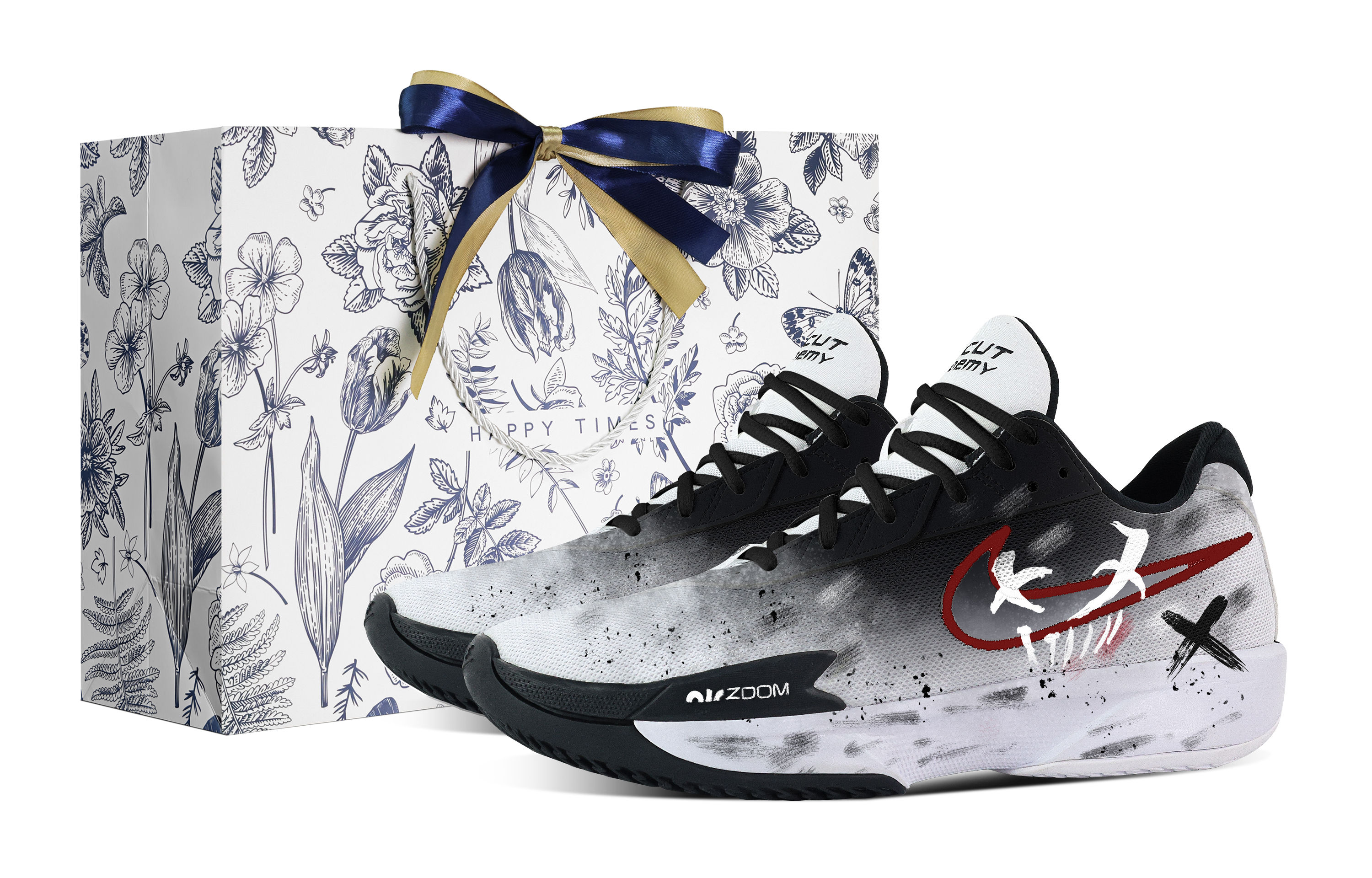 

Nike Баскетбольные кроссовки Air Zoom GT Cut Academy Venom Blue Box с низким верхом, устойчивые к истиранию, черные, мужские