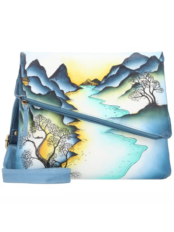 

Сумка через плечо из кожи Art+Craft, 28 см, расписана вручную Greenland Nature