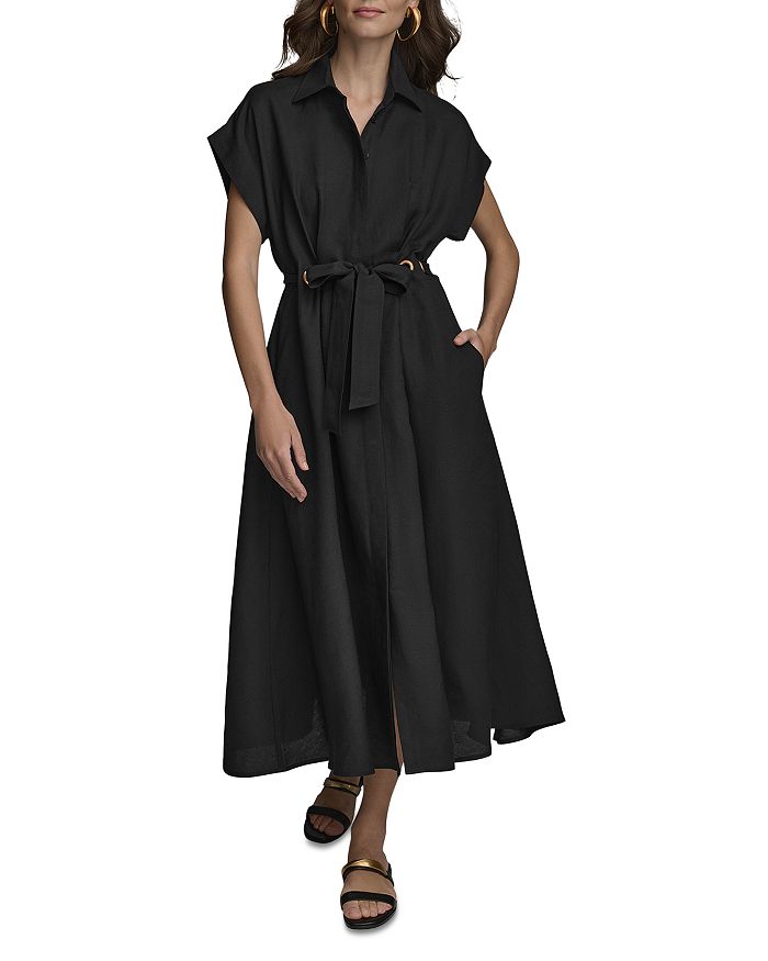 

Платье миди с поясом Donna Karan, черный