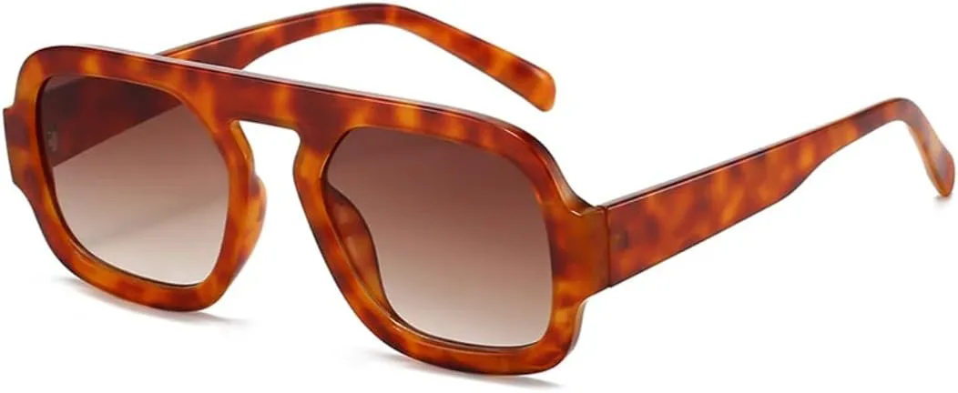 

Ретро квадратные солнцезащитные очки для женщин, модные градиентные очки с защитой от УФ-излучения UV400, для мужчин в стиле панк UATXTAU, Amber Tea Gradient