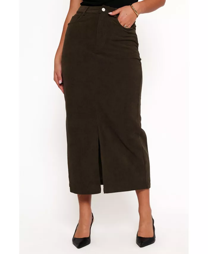 

Женская вельветовая юбка миди Myra Petal and Pup, зеленый