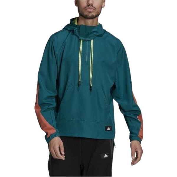 Толстовка Adidas Coupe-vent Summer Aeroready Windbreaker 'Green', зеленый — фото 2