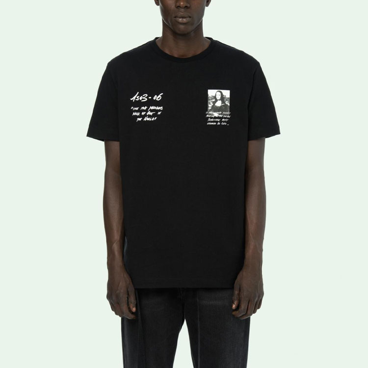 OFF WHITE Футболка оверсайз с принтом Моны Лизы — фото 4