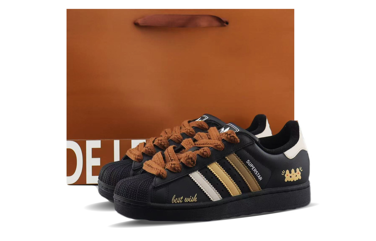 

Adidas Originals Износостойкие низкие скейтбордные кроссовки Superstar 2, унисекс, черный с серебристым рисунком