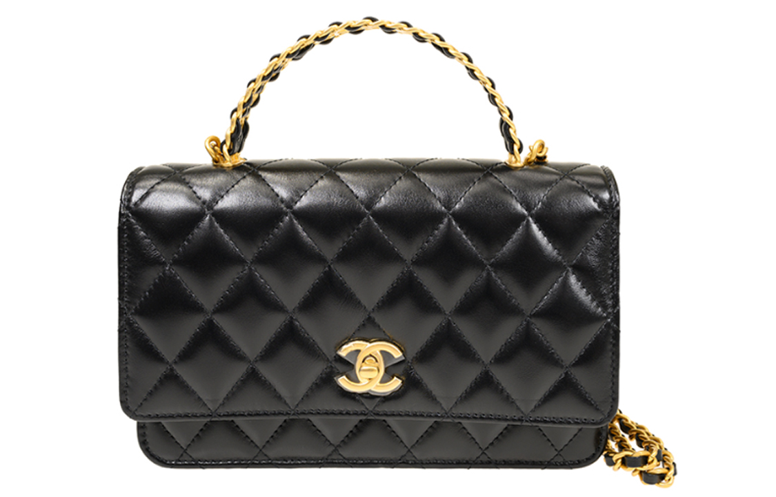Кошелек на цепочке из кожи коровы Сумка-кошелек Женская Черный CHANEL — фото 2
