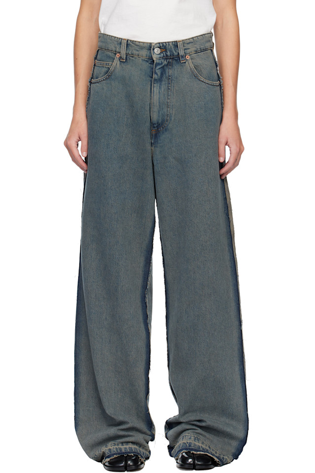 

Mm6 Maison Margiela Синие джинсы средней плотности с пятью карманами