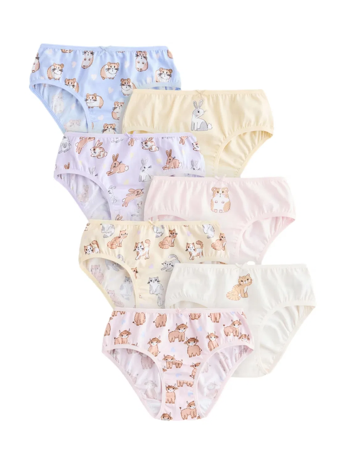 Трусы Next, Light Blue/Light Yellow/Light Purple/Rose/Powder/Off White