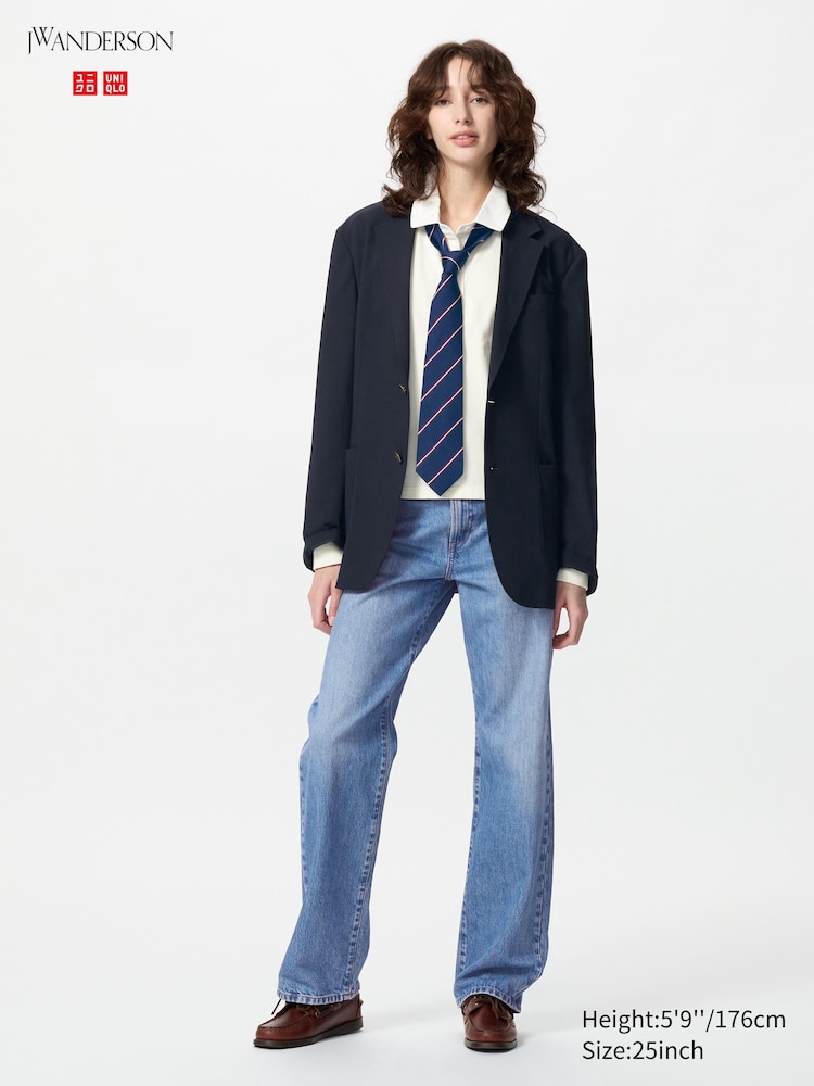 

Прямые джинсы длинные Uniqlo, цвет 65 синий