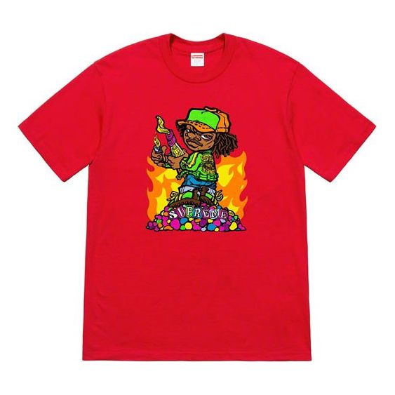 

Футболка ss19 molotov kids tee red little boy short sleeve Supreme, красный