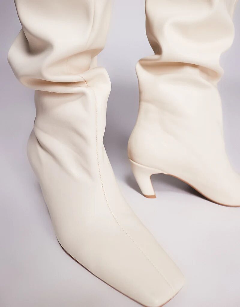 Сапоги Kayla с открытым носком и широкими резинками ASOS DESIGN цвета пахты — фото 2
