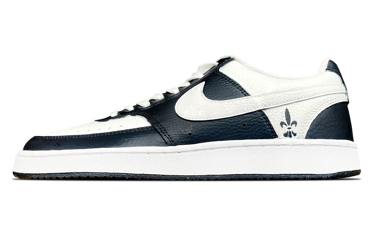 

Court Vision 1 устойчивые к истиранию, легкие и дышащие скейтбордические кроссовки Unisex Nike, черный/белый