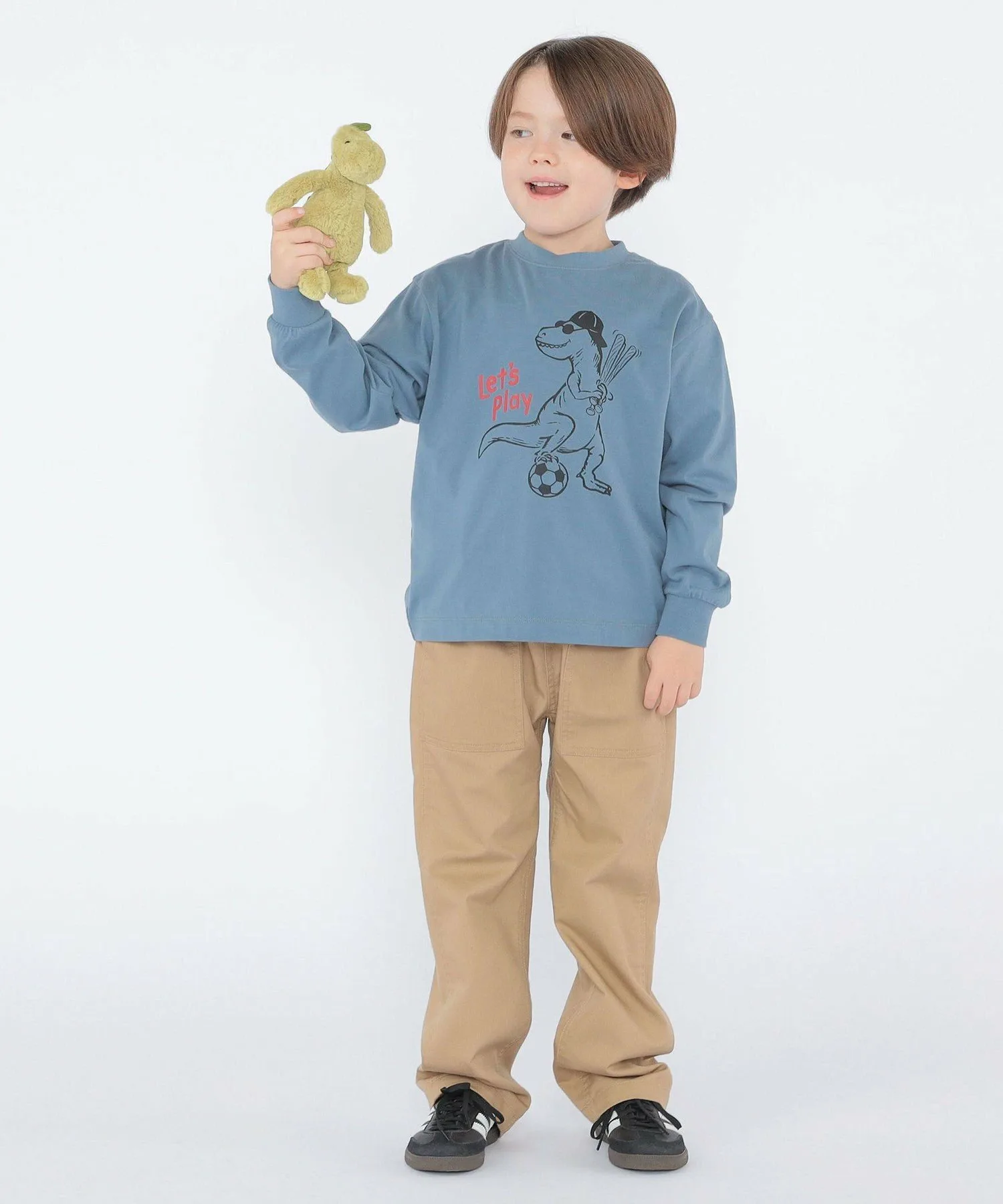 ARCH&LINE: 100~130 см / Футболка с длинным рукавом с динозаврами SHIPS KIDS, Royal Blue — фото 4