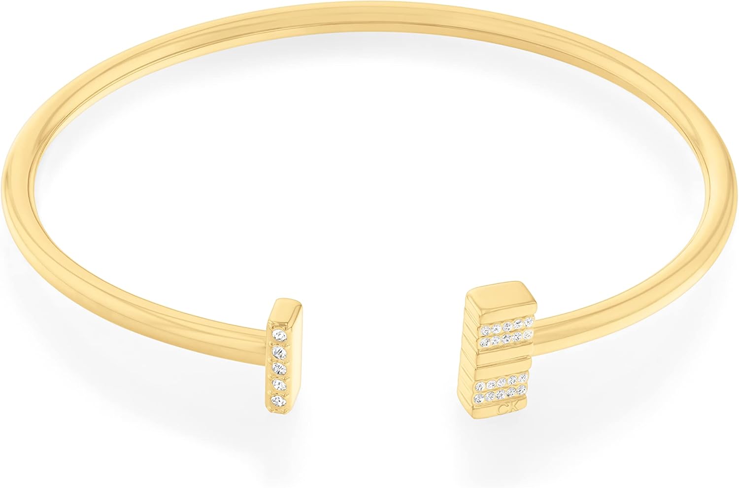 

Женский браслет Calvin Klein из нержавеющей стали с эффектом памяти и кристаллами: элегантный гламур с декорированным отверстием, Gold Plated