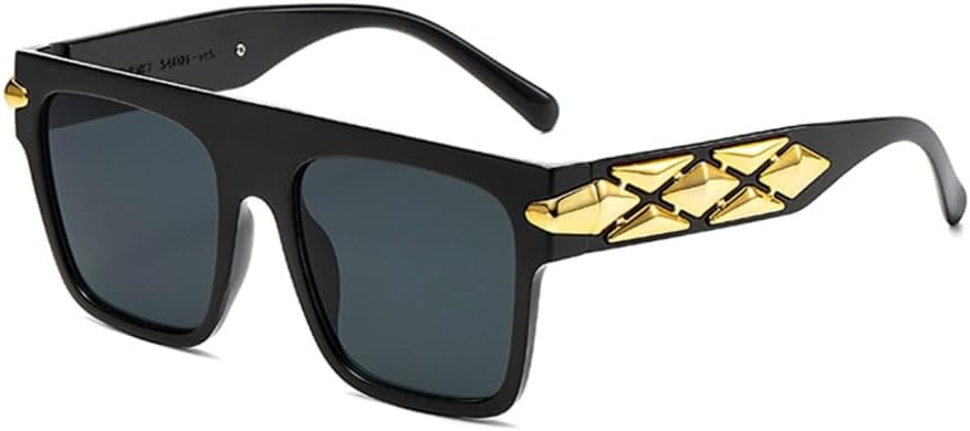 

Большие солнцезащитные очки в стиле ретро 2027 для женщин и мужчин, модные солнцезащитные очки, мужские солнцезащитные очки с защитой от УФ-излучения UV400 для женщин MTZJH, Black