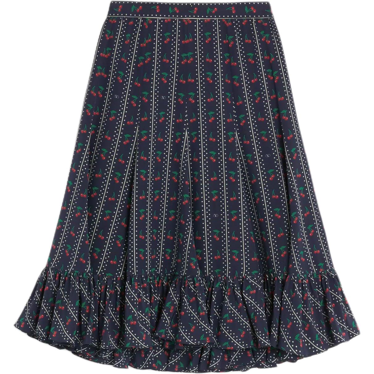 

Valentino SS25 CHERRYFIC Повседневная длинная юбка Women's Marine Blue