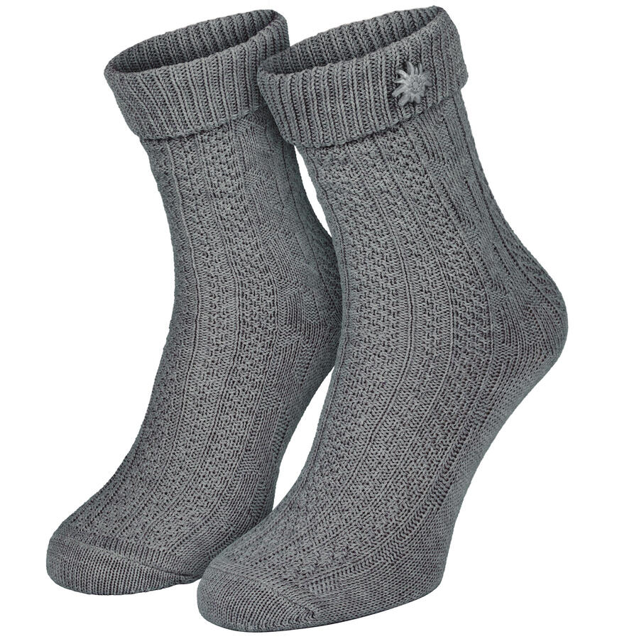 

BLACK SNAKE Носки с косичной вязкой | Традиционный стиль | Женские и мужские | Серые