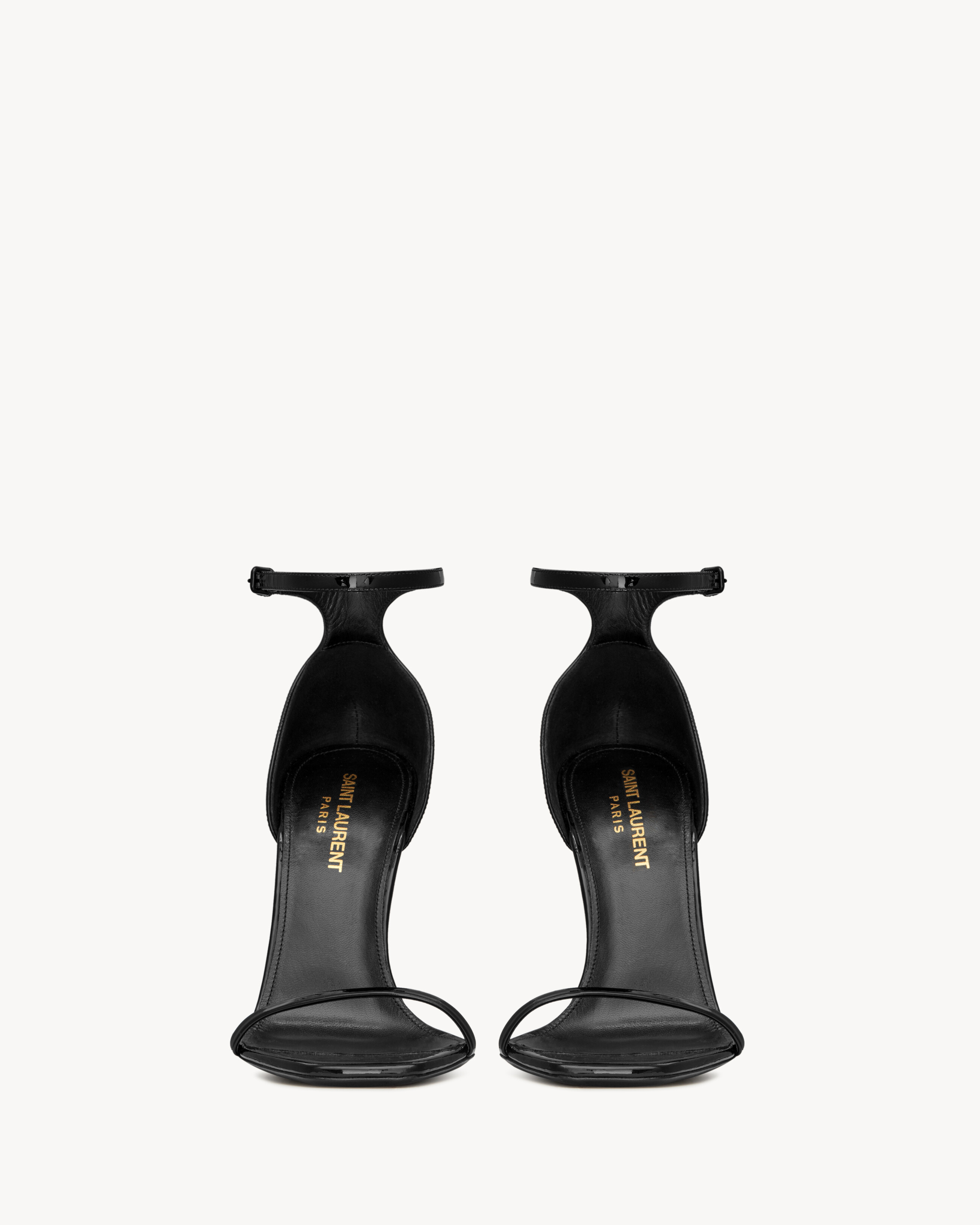 Босоножки OPYUM из лакированной кожи Saint Laurent, черный — фото 2
