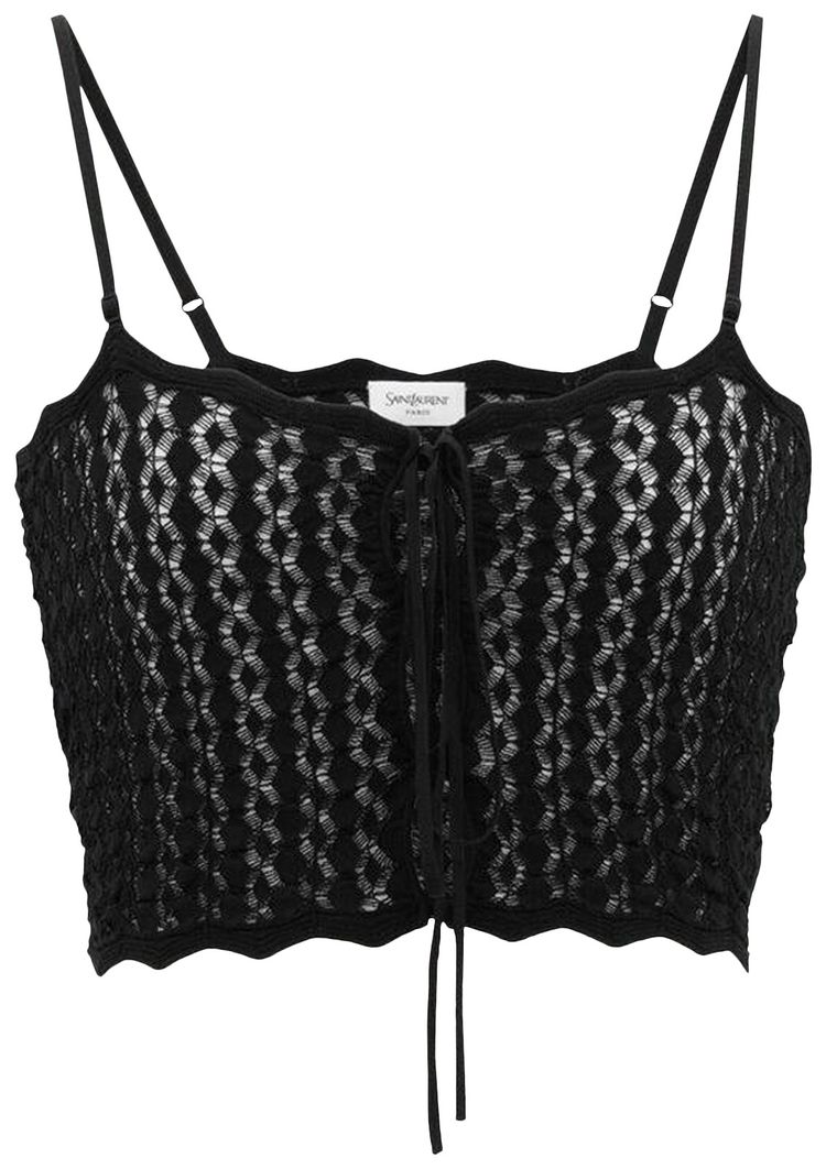 

Топ Saint Laurent Cropped Tank Top 'Black', черный