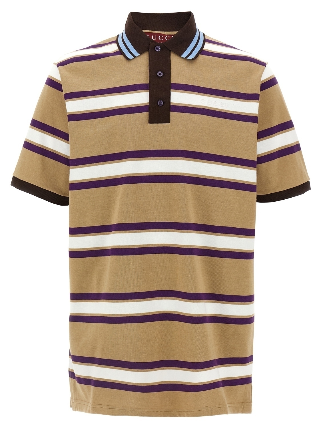 

Поло с тисненым логотипом GUCCI, мультиколор