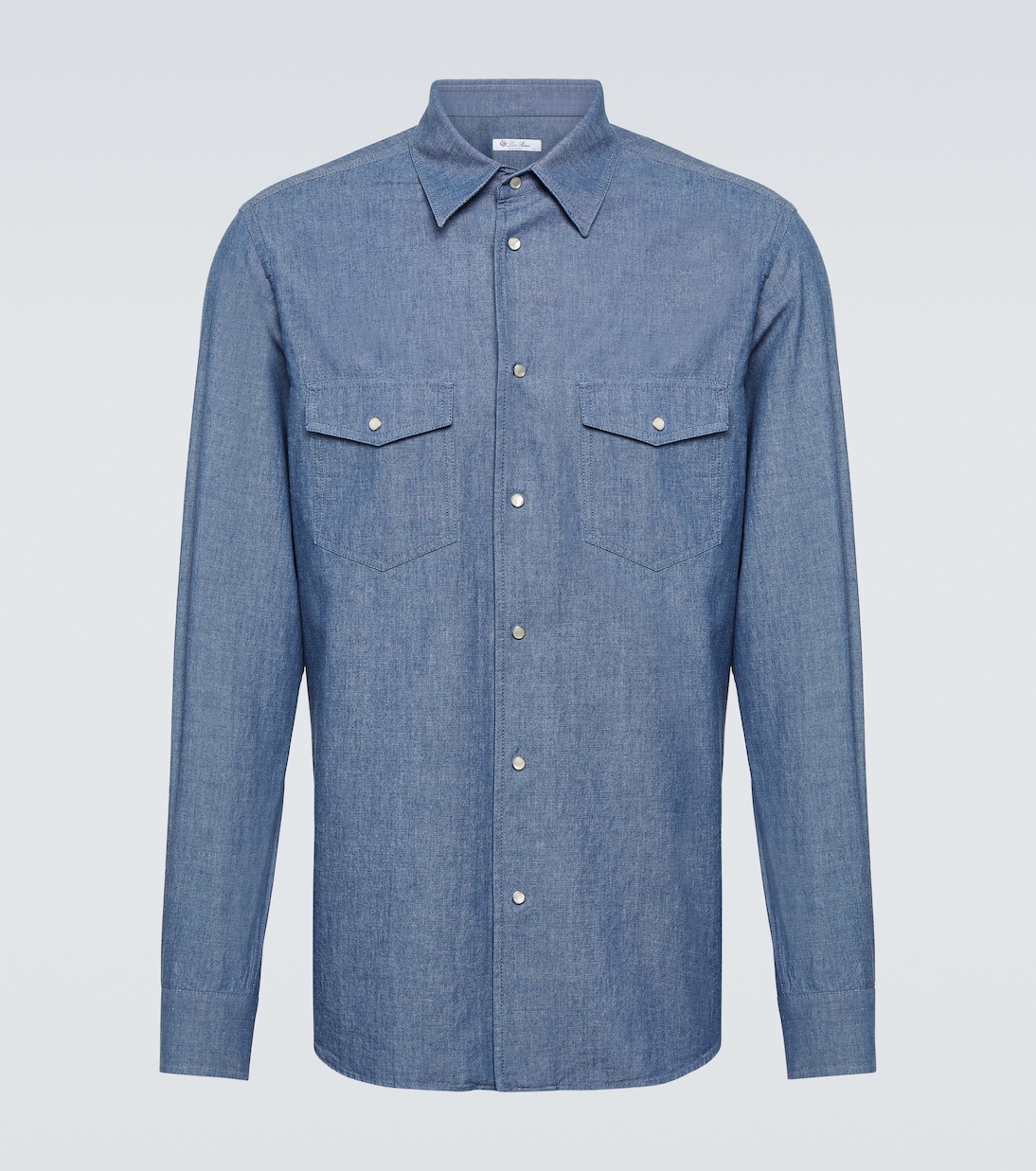 

Томас джинсовая рубашка Loro Piana, Chambray Azure