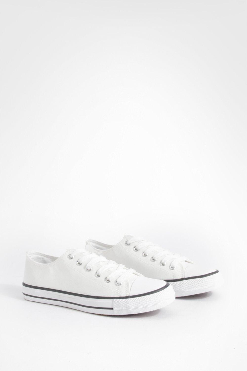 

Высокие кроссовки Low Top Lace Up Trainers boohoo, белый