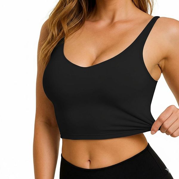 

Спортивный топ для йоги с нагрудными вставками Sol Living, Black