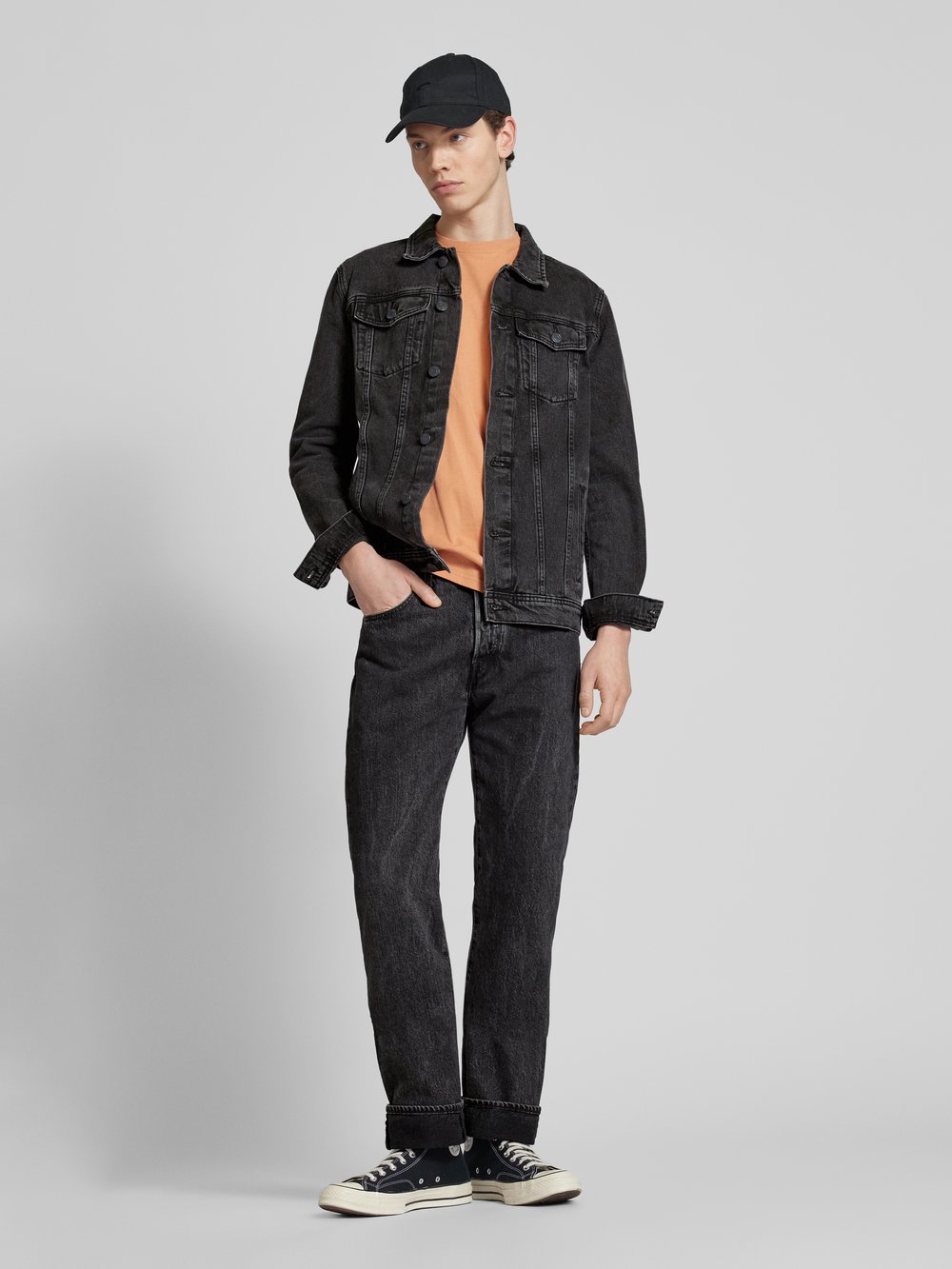 

Джинсовая куртка с нагрудными карманами с клапанами, модель «ДЖИНС» Jack & Jones, черный