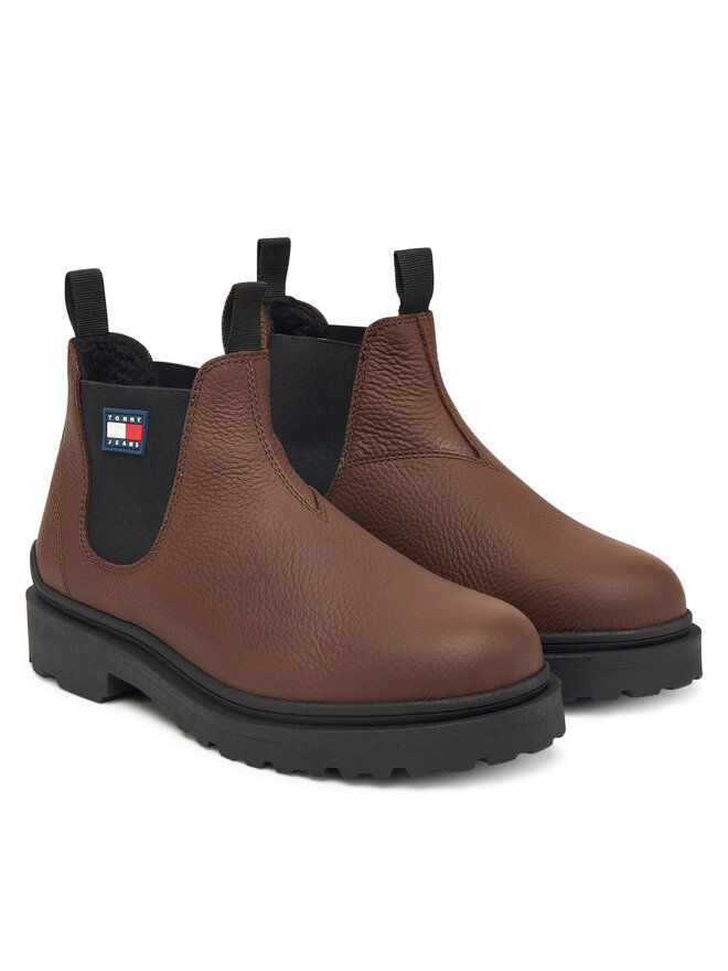 Классические ботильоны Tjm Chelsea Leather Wl EM0EM01670 Tommy Jeans, коричневый — фото 2