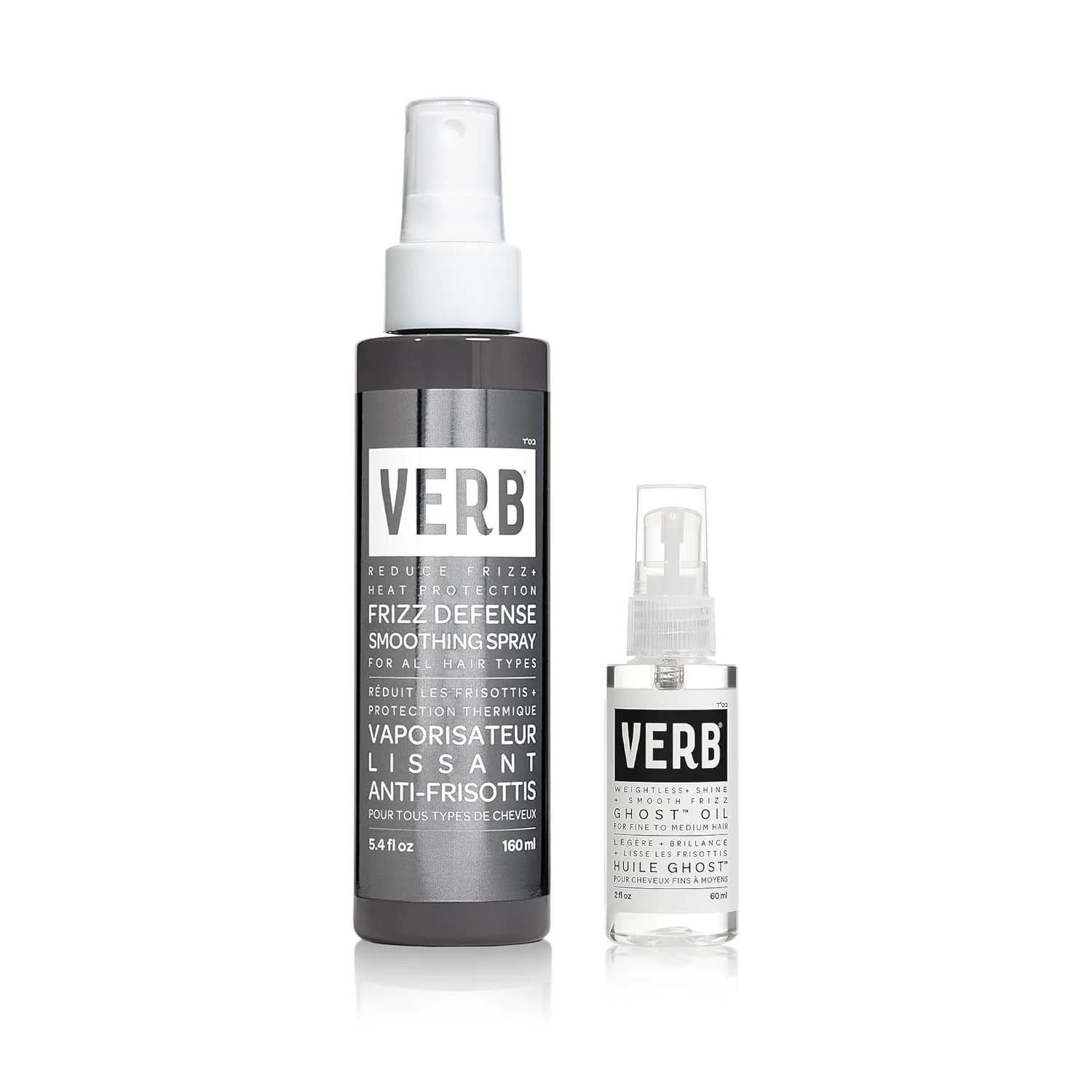 Разглаживающий спрей VERB Frizz Defense - защита от пушистости и термозащита для гладкой укладки феном - без парабенов, глютена и вредных сульфатов - подходит для всех типов волос 109 мл (2 шт.)