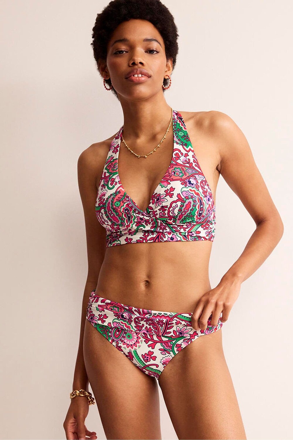 

Плавки бикини Levanzo с закатанным верхом Boden, мультиколор