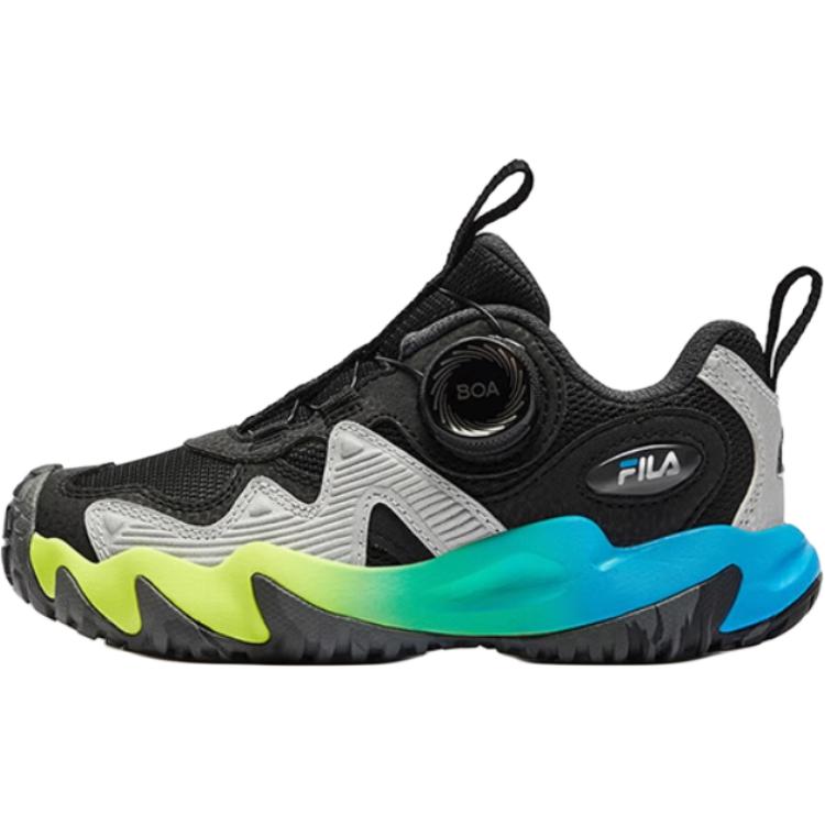 

FILA KIDS Боа противоскользящие износостойкие низкие детские кроссовки для тренировок black silver gray для детей 3-7 лет