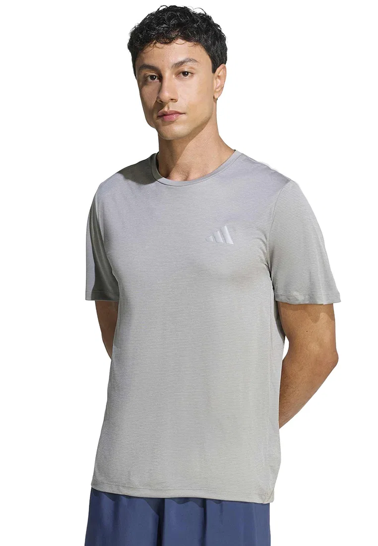 Футболка с коротким рукавом, бег, Adidas, серый