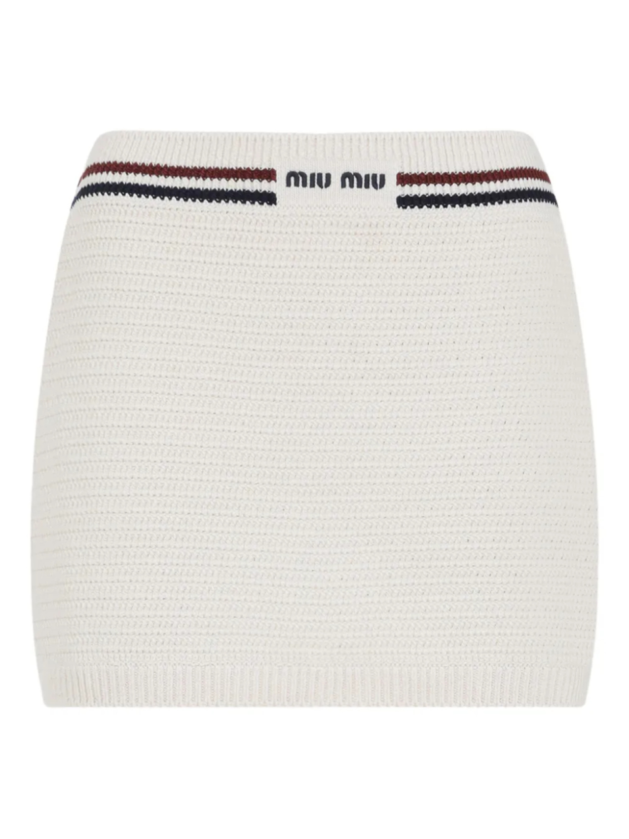 

Трикотажная мини-юбка Miu Miu, белый
