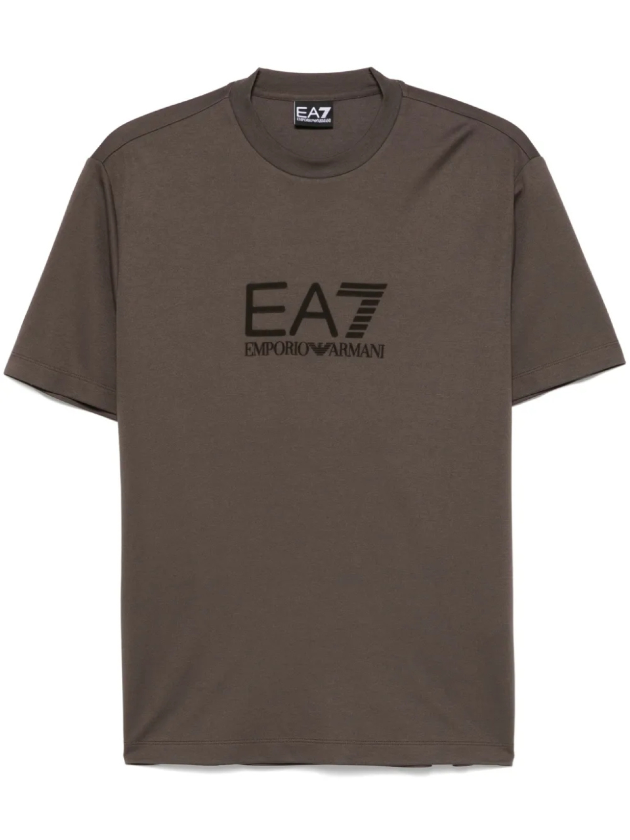 

Футболка с флокированным логотипом Ea7 Emporio Armani, коричневый