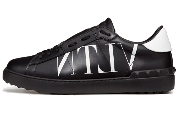 

Valentino Женские открытые низкие кроссовки с принтом логотипа — черные
