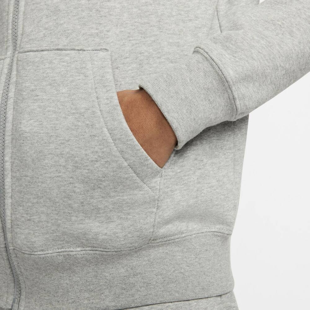 Женская флисовая худи с молнией во всю длину Nike Sportswear Club, цвет Birch Heather — фото 4